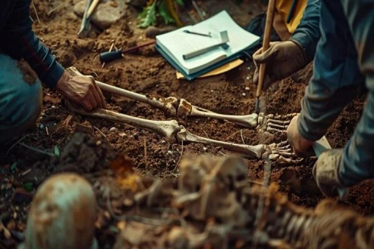 Archeologen hebben een menselijk skelet gevonden