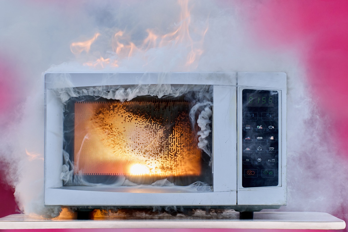 De magnetron vloog in brand