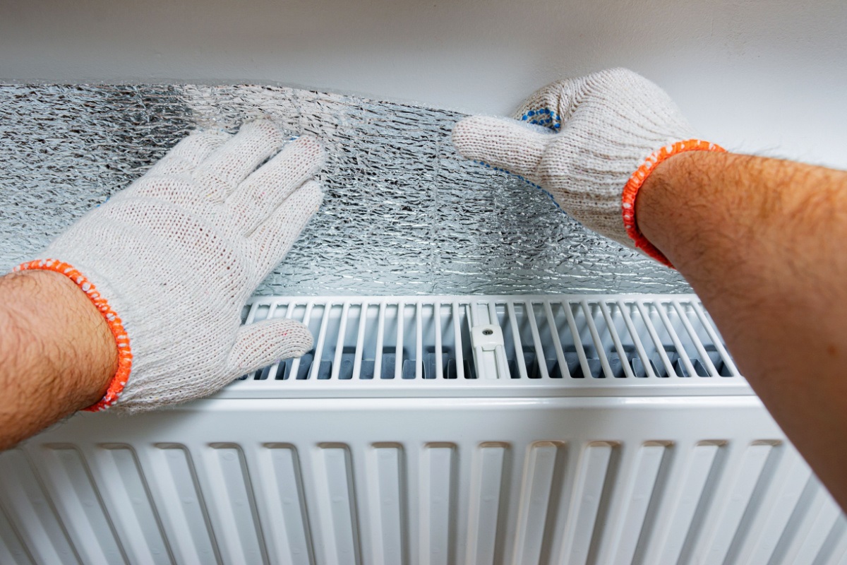 aluminiumfolie achter de radiator