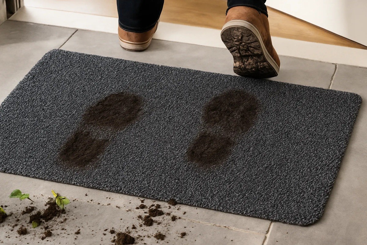 het matje is erg vuil