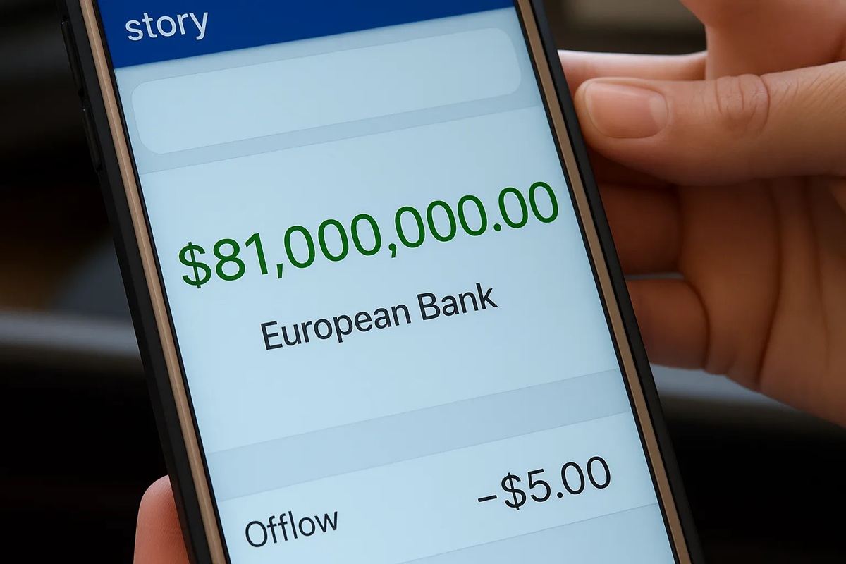 Stel je voor: je checkt je bankrekening en ziet ineens 81 miljoen dollar staan.